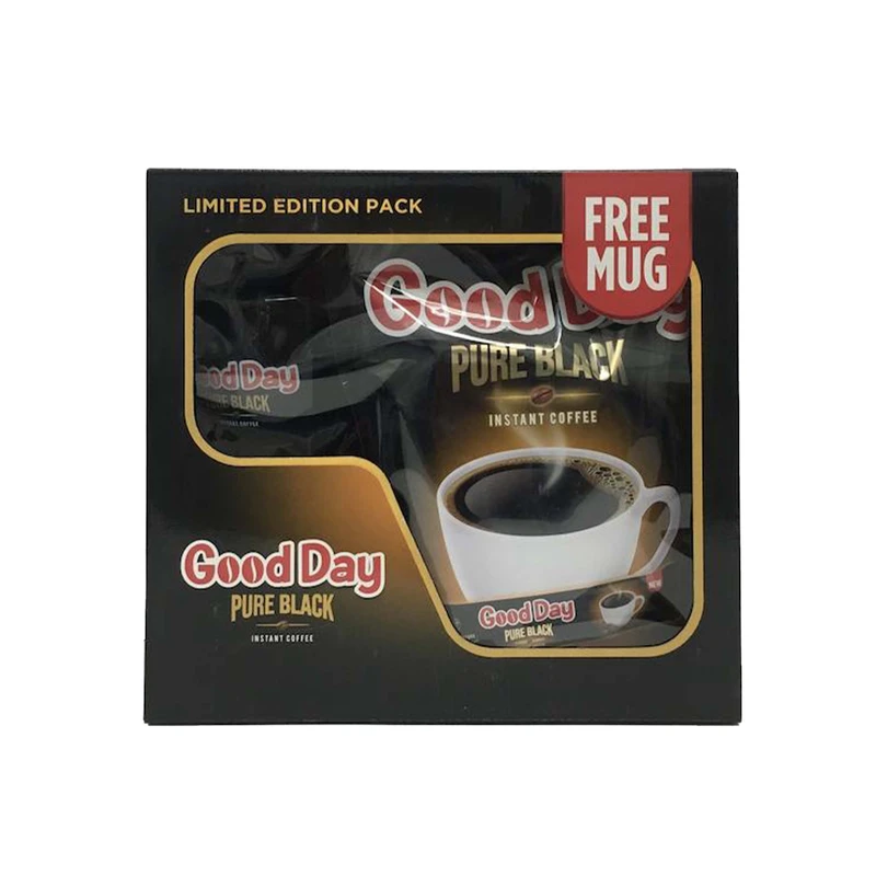 قهوه فوری گوددی Good Day Pure Black بسته 40 عددی همراه ماگ هدیه
